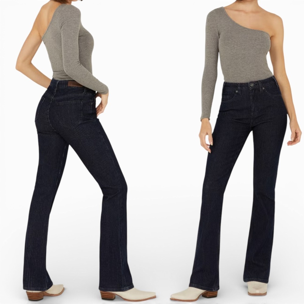 Rock‎ & Roll Denim Bootcut Jeans Womens 28x34 (Fits as 27x32) High Rise Striped